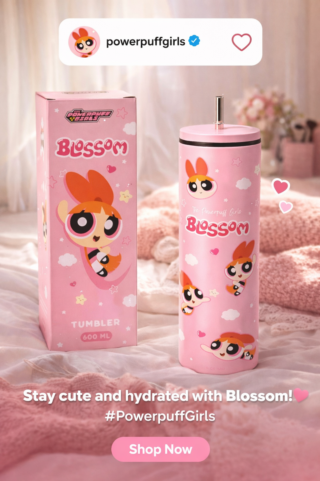 Blossom Powerpuff Girl Tumbler (600ML)