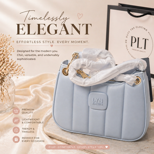 LYN Amour Quilted Shoulder Bag – Powder Blue