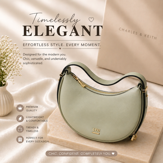 LYN Crescent Shoulder Bag – Sage Green