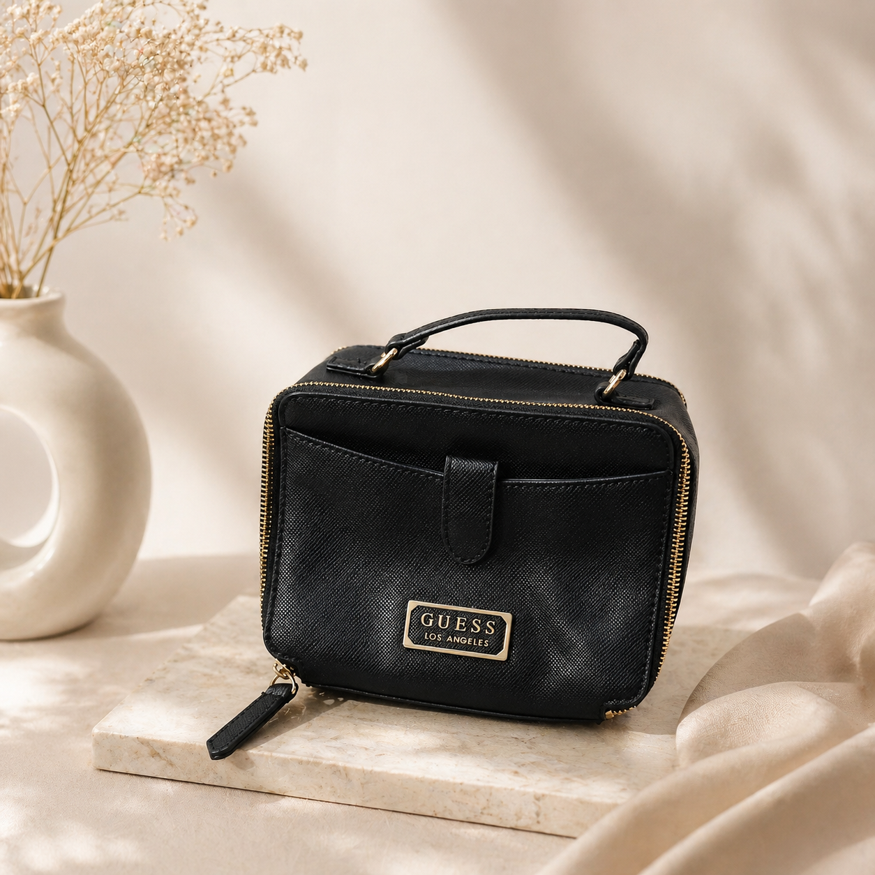 GUESS Luxe Zip Organizer Bag – Classic Black