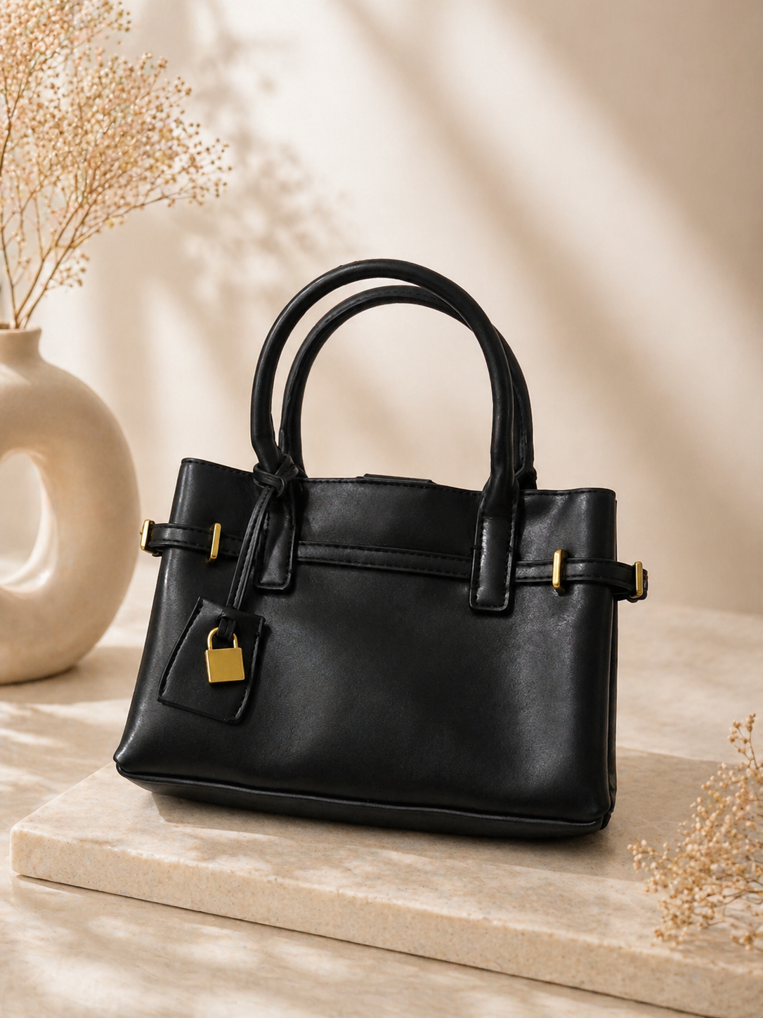 Structured Mini Tote Bag – Classic Black by Mango