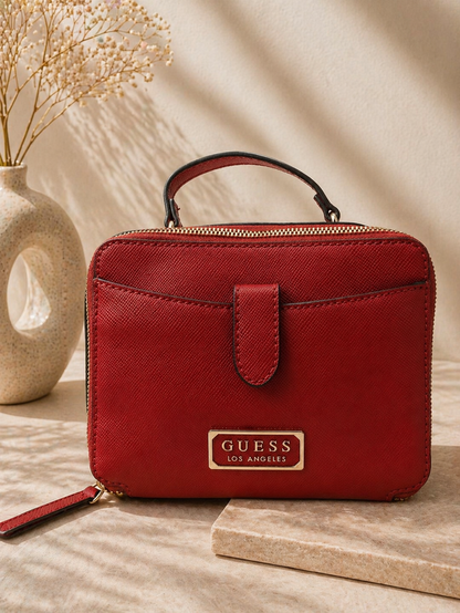 GUESS Luxe Zip Organizer Bag – Red