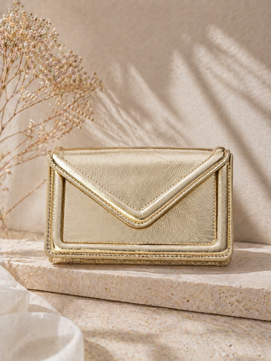 Metallic Envelope Clutch – Champagne Gold Bag