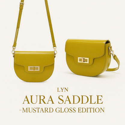 Lyn Aura Saddle – Mustard Gloss Edition handbag