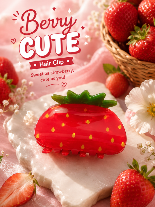 Mini Strawberry Hair Claw Clip.gift