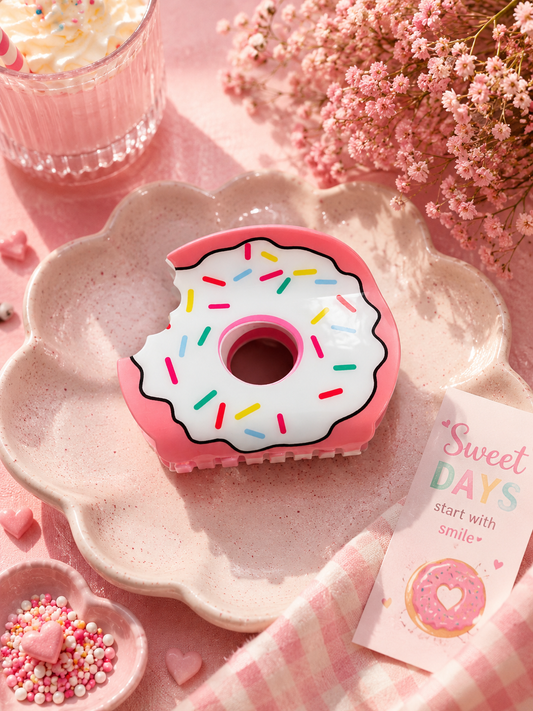 Pink Sprinkle Donut Hair Clip.gift