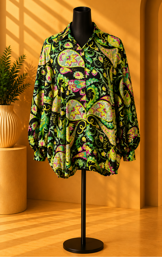 Emerald Paisley Shirt.size xl/xxl