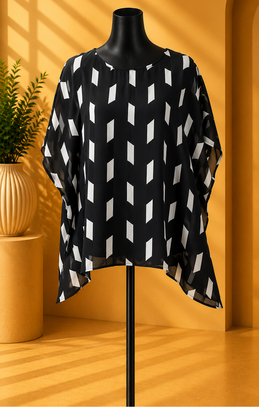 Noir Geometry Top.Size S/M