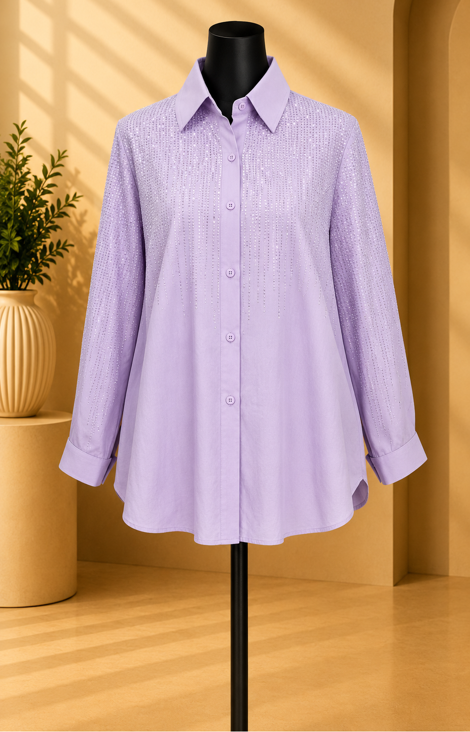 Lavender Crystal Shirt.Size XL/XXL