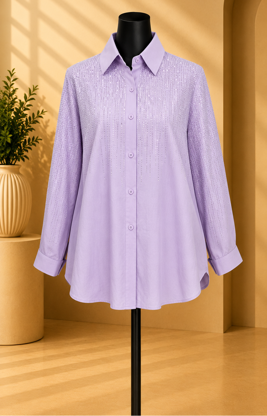 Lavender Crystal Shirt.Size XL/XXL