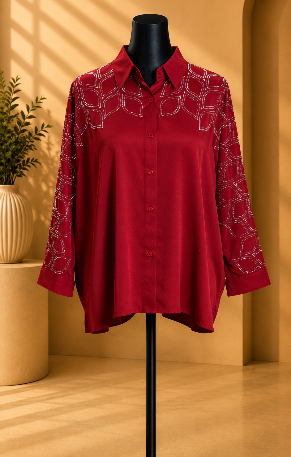 Ruby Lattice Shirt.Size Xl/XXL