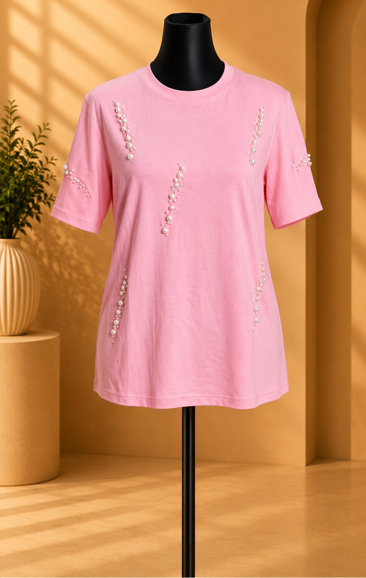 Pearl Grace Pink Tee.Size M