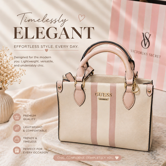 GUESS Elegant Stripe Top-Handle Bag