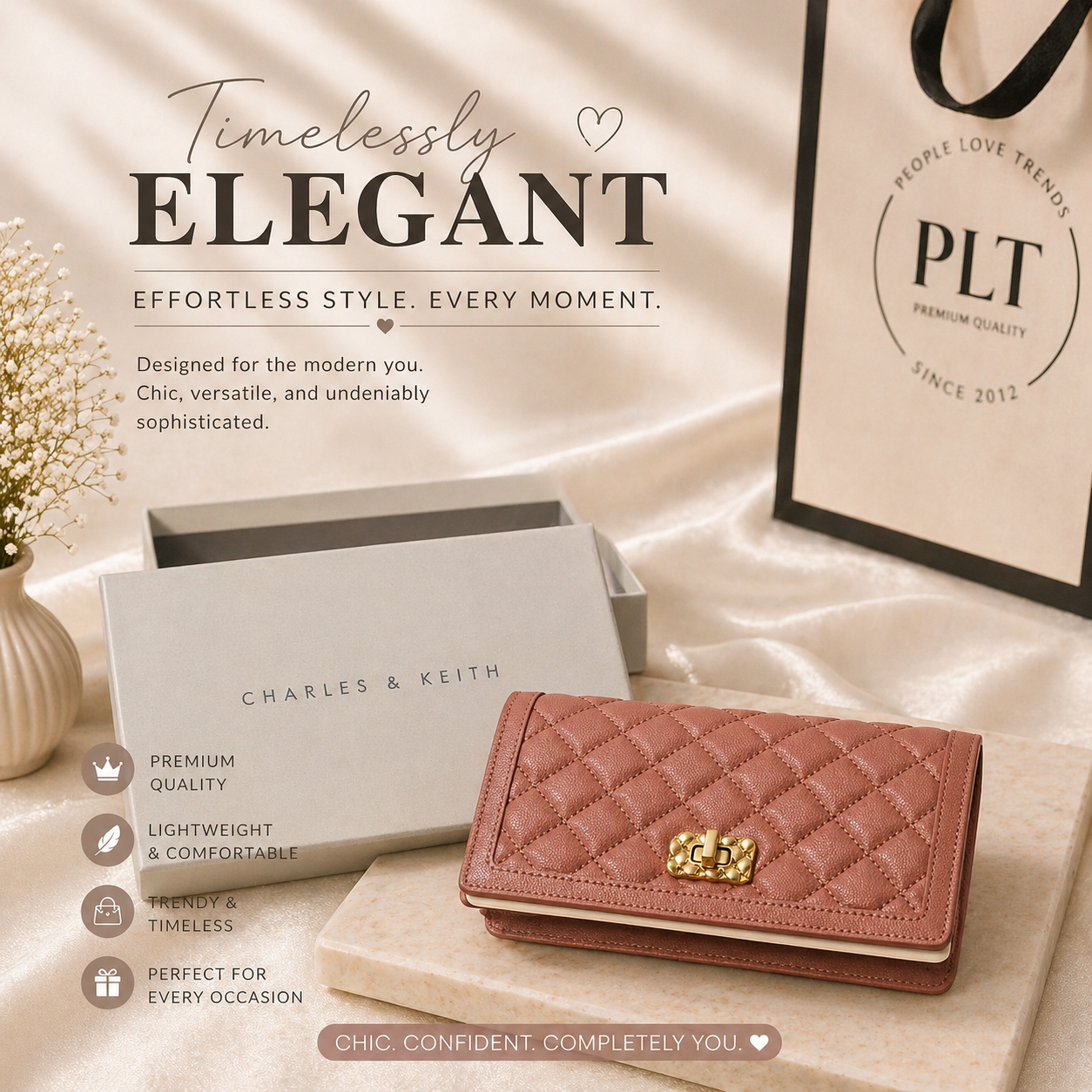 Charles & K eith Quilted Phone Pouch bag