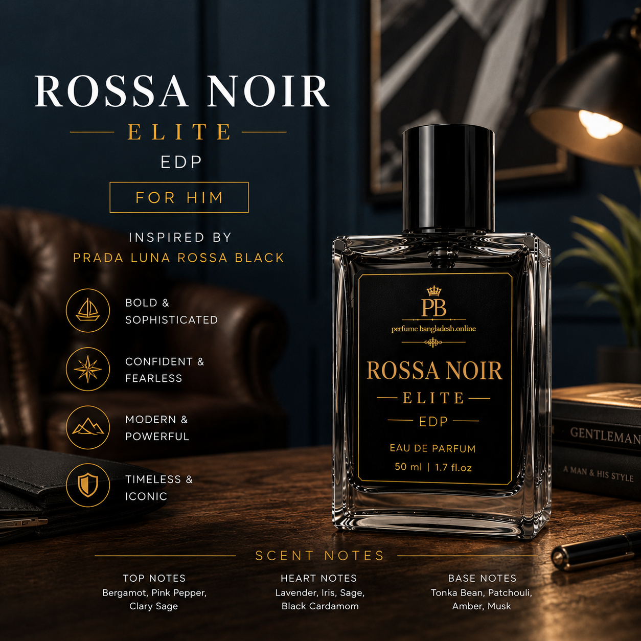 Rossa Noir Elite EDP - For Him