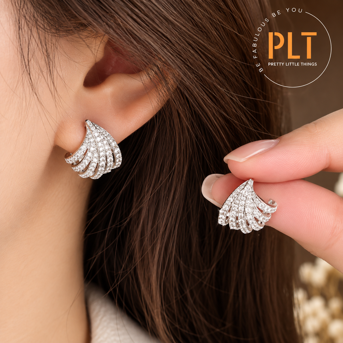 Elegant Cubic Zirconia Stud Earrings, Suitable For Women