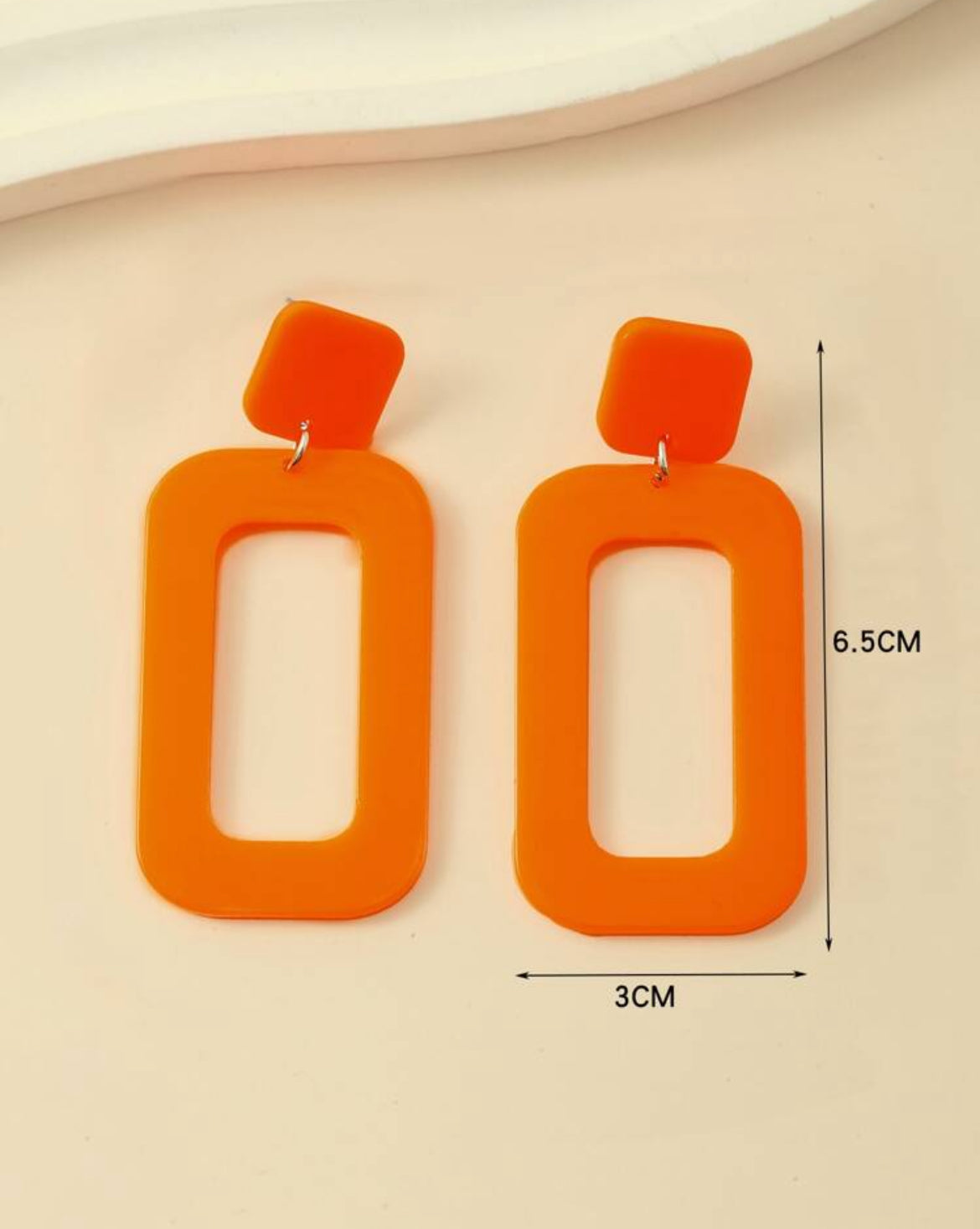 Rectangle drop earrings