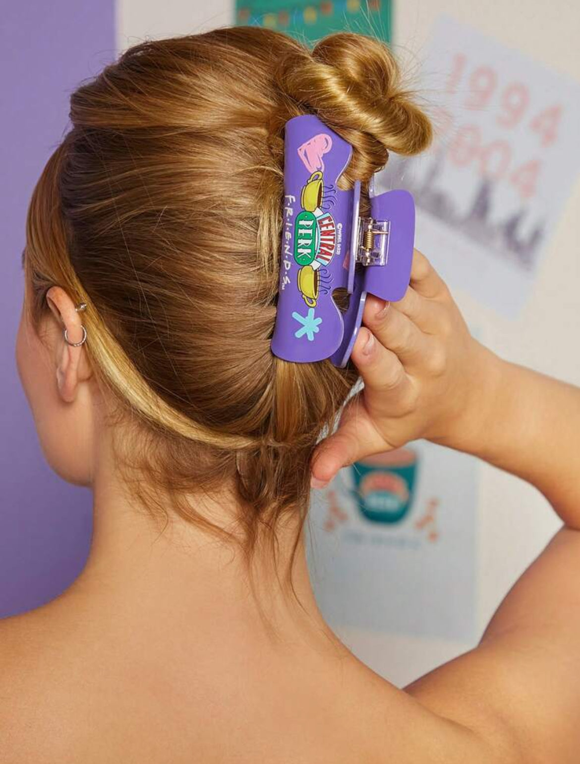FRIENDS Central Perk Purple Large Hair Claw Clip, Gift
