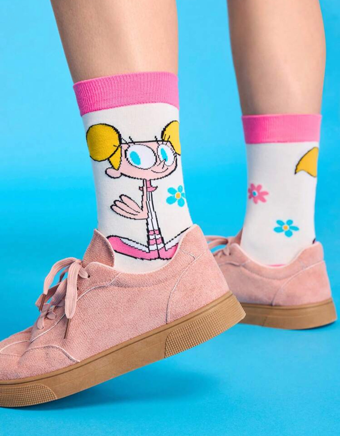 Dexter's Laboratory 2 Pairs Breathable Moisture Wicking Crew Socks, Cartoon Cute Pattern, Suitable For All Seasons