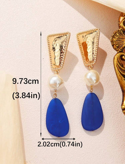 Baroque Faux Pearl & Tassel Pendant Earrings