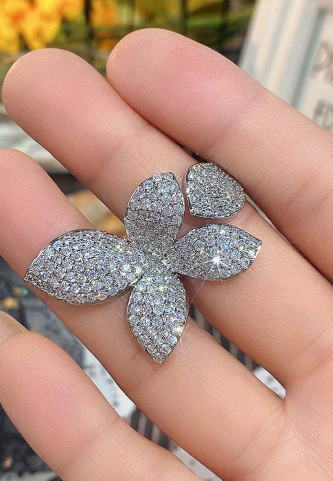 1pc Elegant Cubic Zirconia Butterfly Ring, Women's Wedding Engagement Party Jewelry, Gift