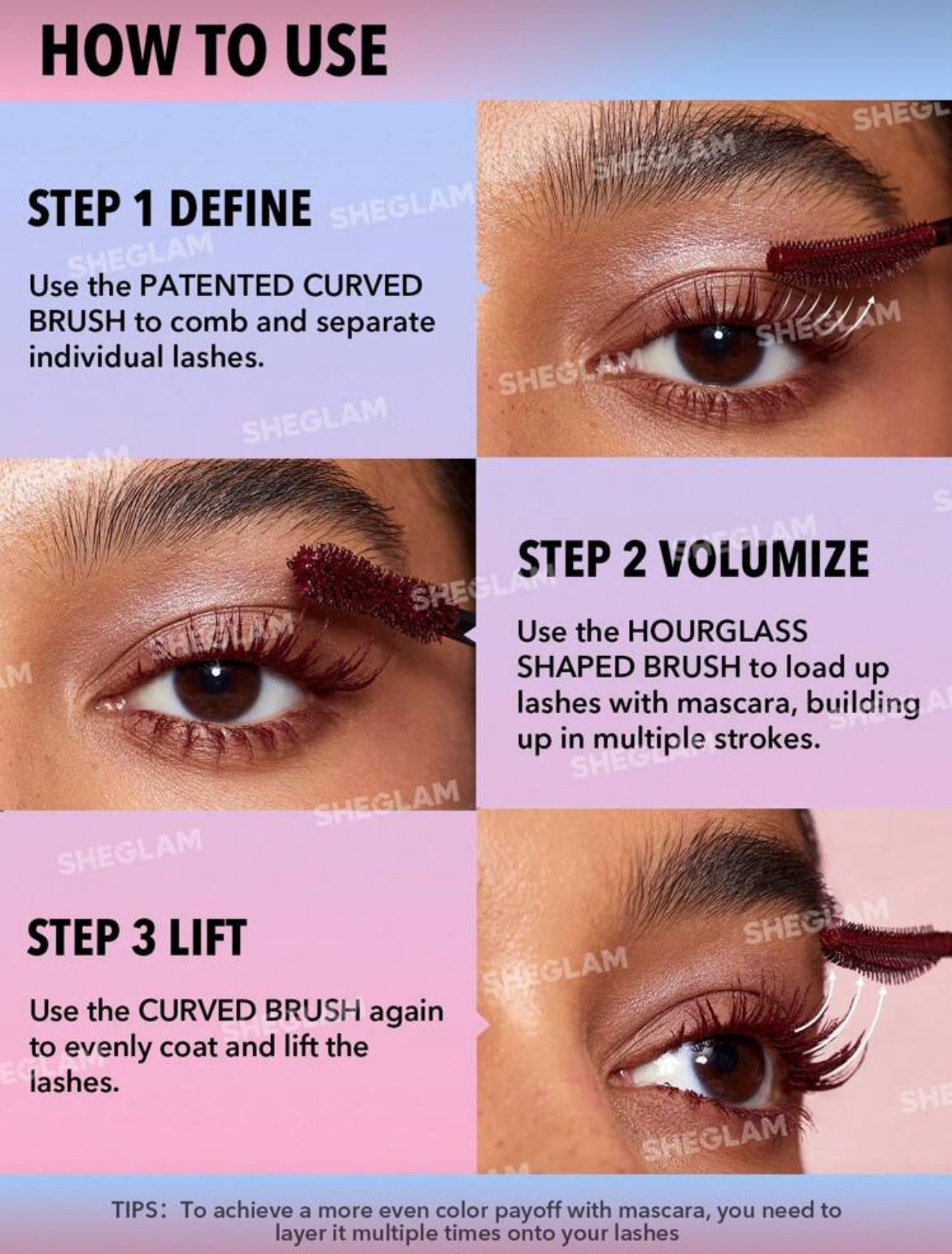 SHEGLAM All-In-One Volume & Length Mascara- Burgundy
