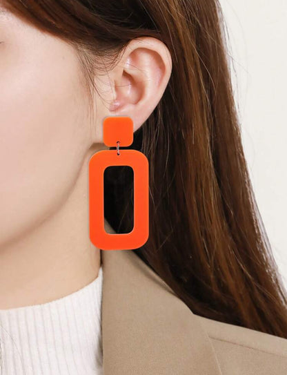Rectangle drop earrings
