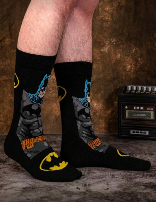 Warner Bros BatMan Hero Super Cartoon Animation Socks For Men, Novel, Fun, Happy And Crazy Socks Suitable For Gifting At Parties, Fall