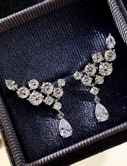 Angle Wing Shape Cubic Zirconia Dangle Earrings For Women