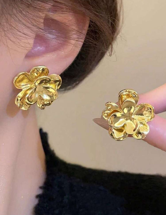 Metal Flower Earrings