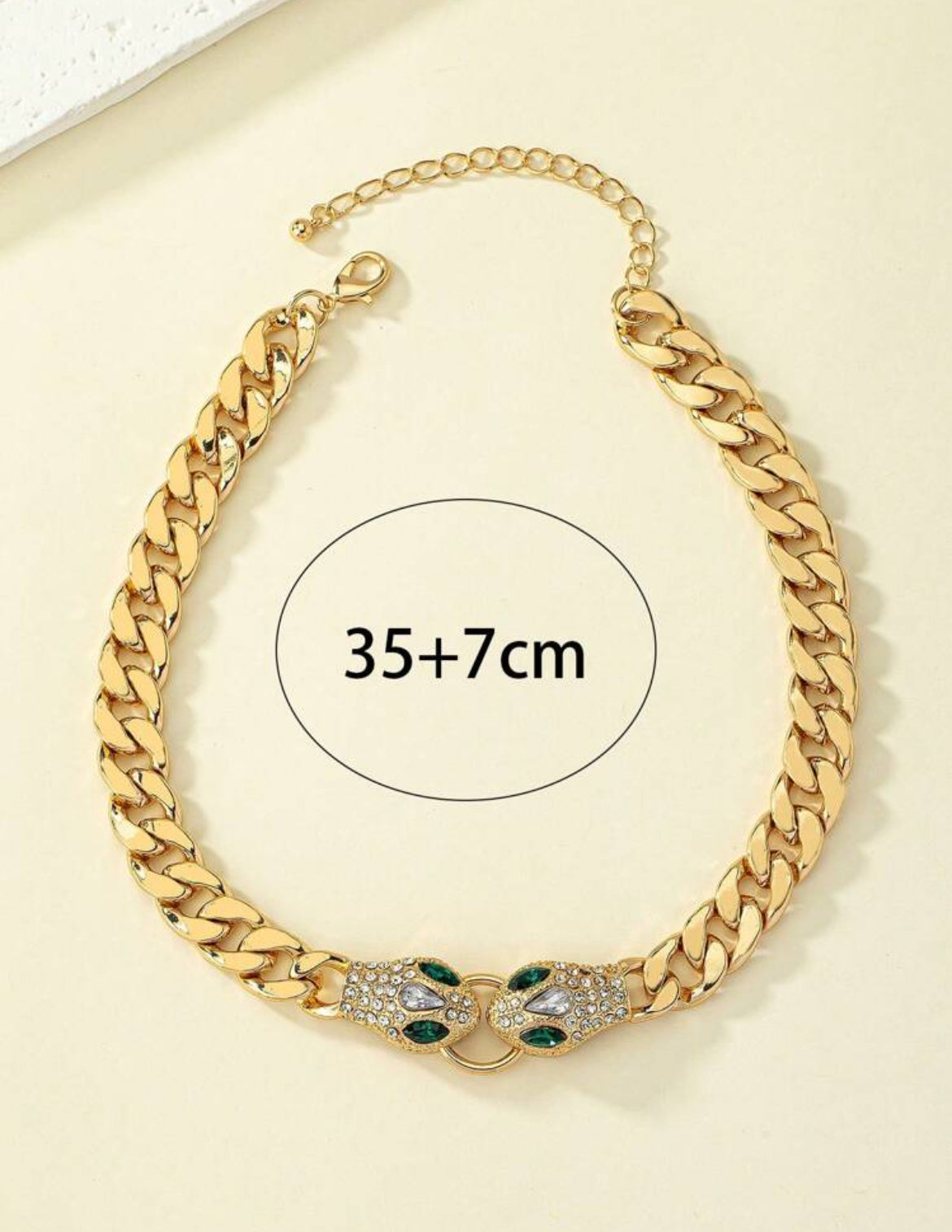 Rhinestone Snake Design Chain Necklace
