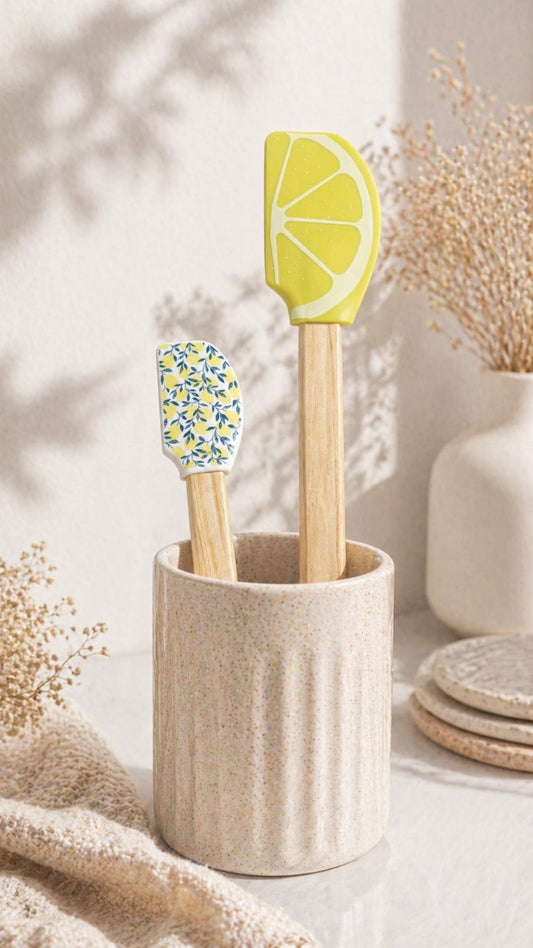 Lemon Fresh Silicone 2 pieces Spatula Set – Bright Kitchen Mood/Gift