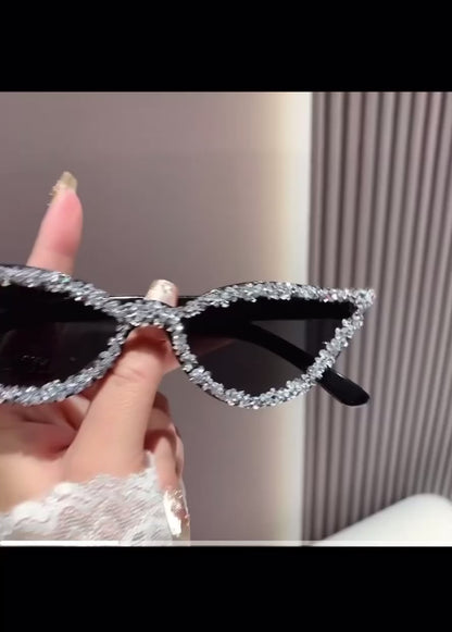 Bling Rhinestone Cat Eye Fashion Glasses/ Candy Color