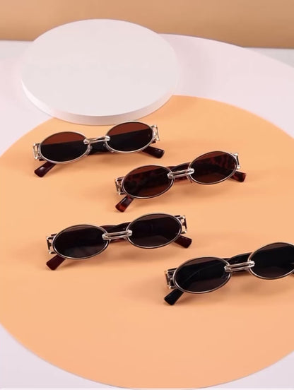 Oval Frame Fashion Glasses Vintage Shades