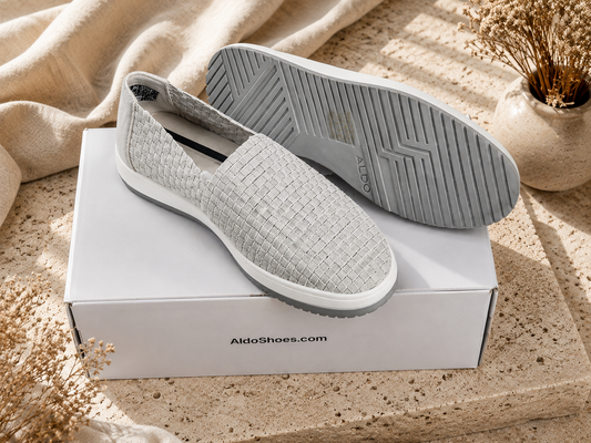 Aldo Woven Grey Slip-On Sneaker.Gift